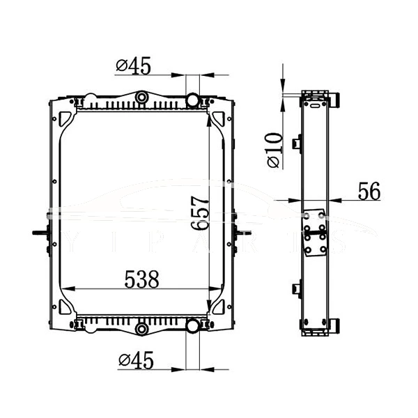 РАДИАТОР DAF LF45 1405176 1405413 1407725 NISSENS 61443A