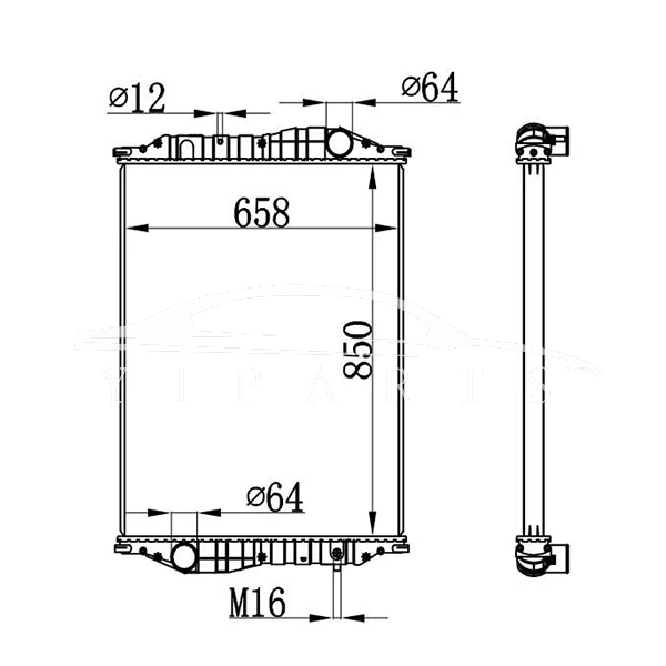 РАДИАТОР РАДИАТОРА MERCEDES-BENZ KASSBOHRER 835.117.80.00 NISSENS 69600A
